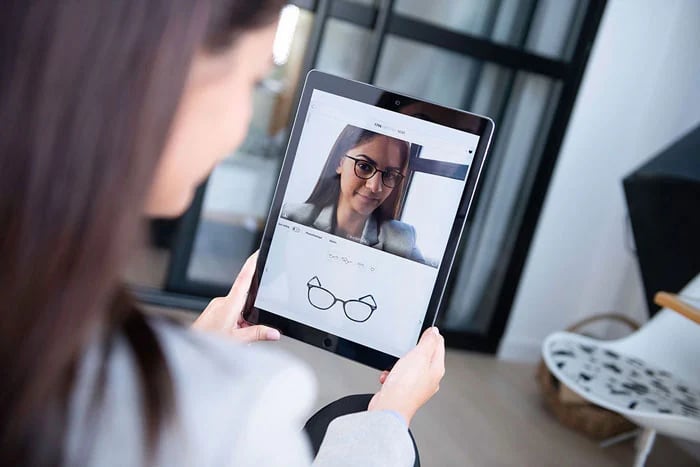 Try glasses and different lens colors virtually on any device